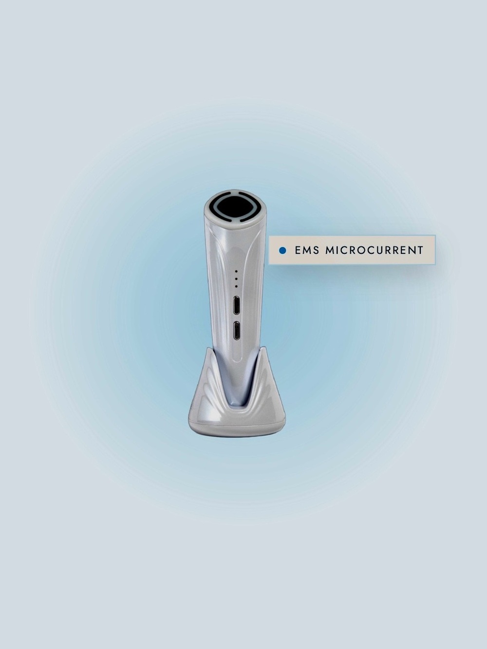 Iridescent White Facial Rejuvenation Device — Microcurrent & LED Therapy